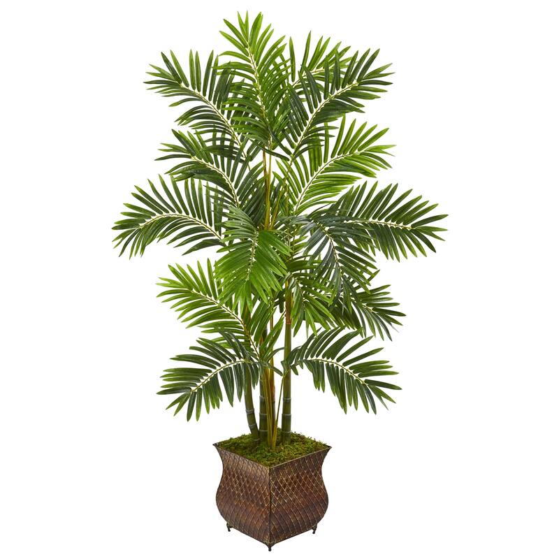 60" Areca Palm Artificial Tree in Metal Planter