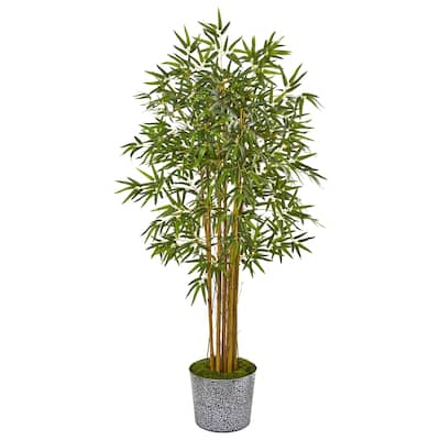 5' Bamboo Artificial Tree in Tin Planter