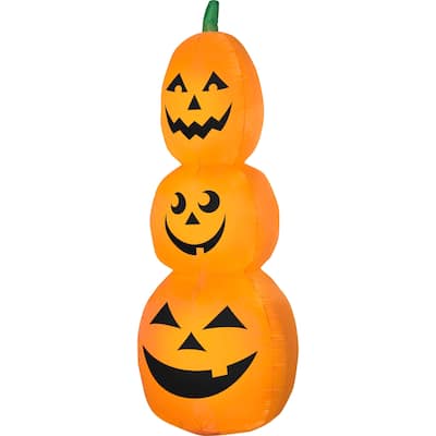 Airblown Inflatables 3 ft. W x 7 ft. H Orange Pumpkin Stack Scene