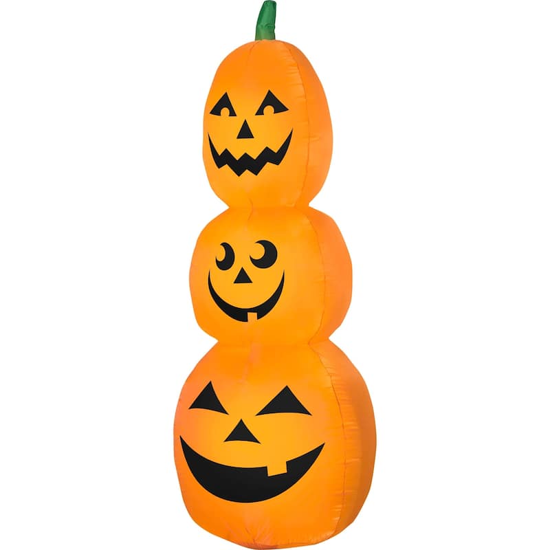 Airblown Inflatables 3 ft. W x 7 ft. H Orange Pumpkin Stack Scene