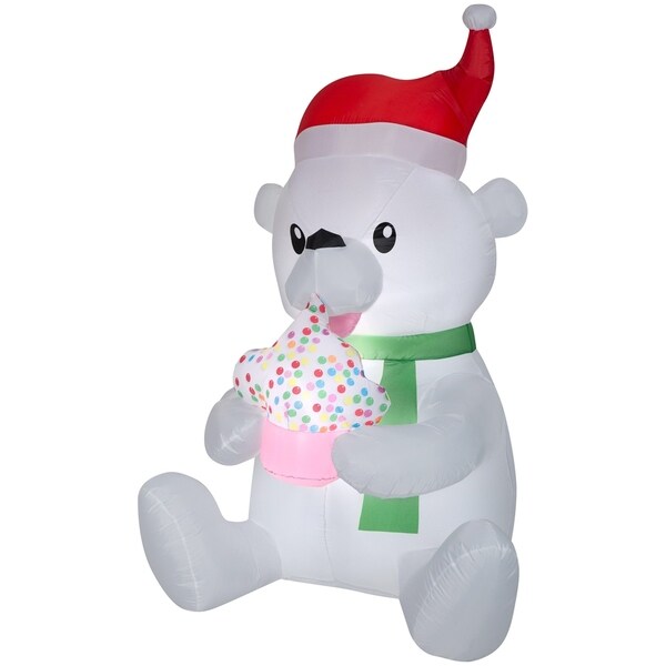 Gemmy Animated Christmas Airblown Inflatable Nom Nom Polar Bear w