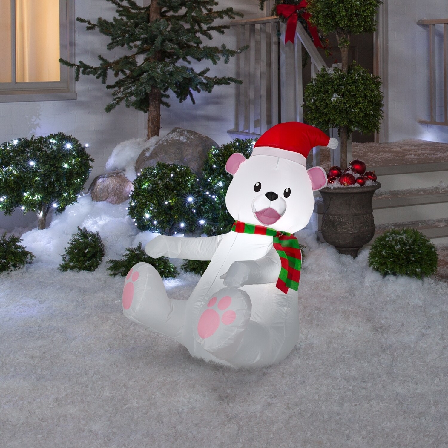 Gemmy Christmas Airblown Inflatable Polar Bear, 3.5 Ft Tall ...