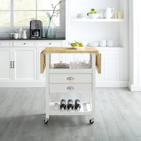 Bristol Double Drop Leaf Kitchen Cart White