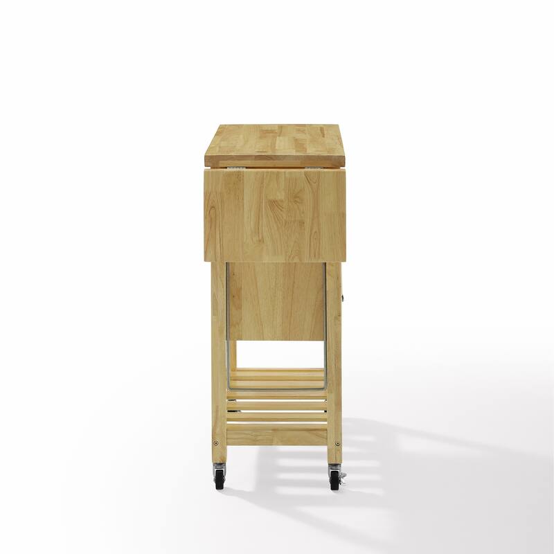 Crosley Bristol Double Drop Leaf Kitchen Cart Natural - 15.13"d x 45"w x 35.25"h