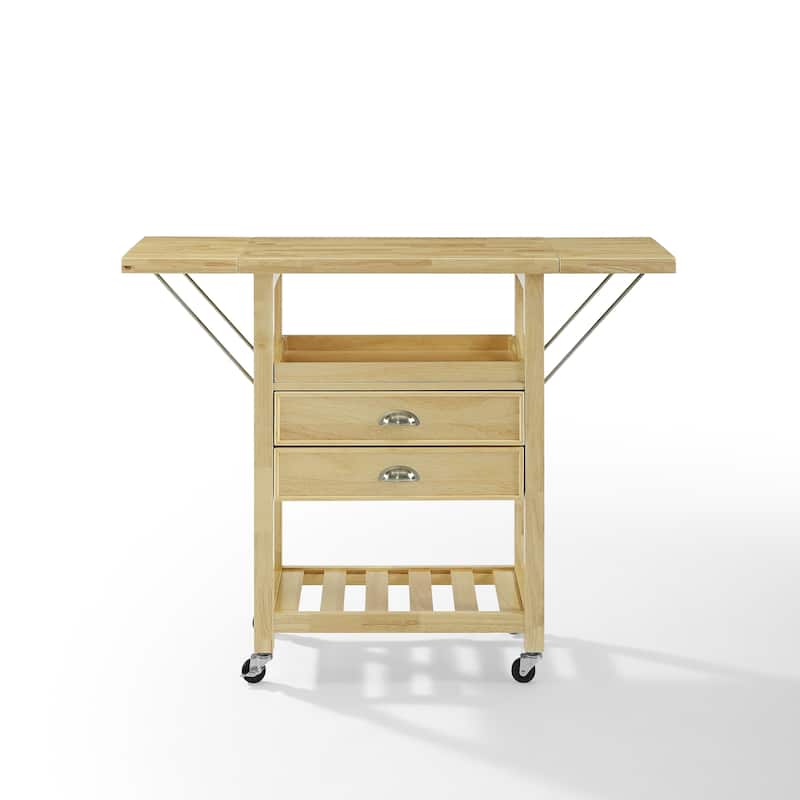 Crosley Bristol Double Drop Leaf Kitchen Cart Natural - 15.13"d x 45"w x 35.25"h