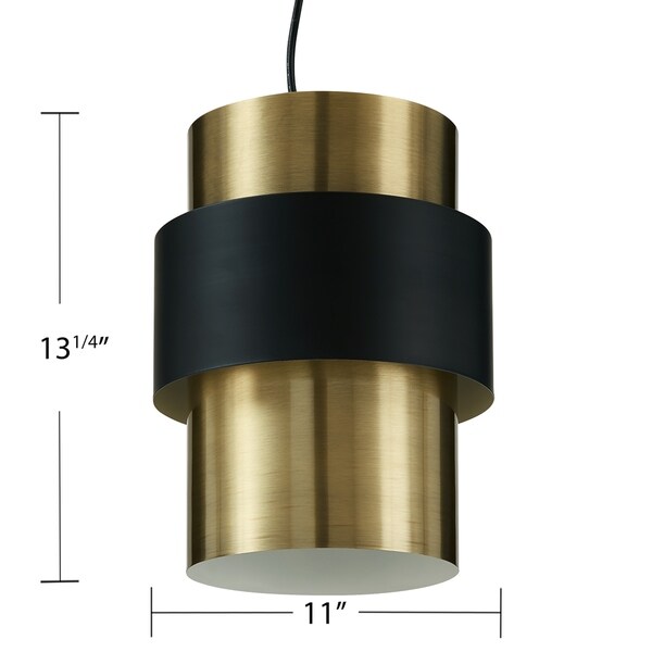 mid century brass pendant light