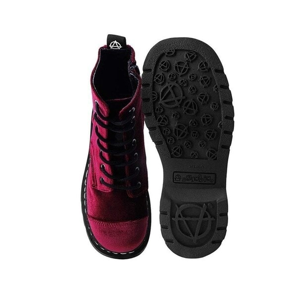 burgundy velvet boots