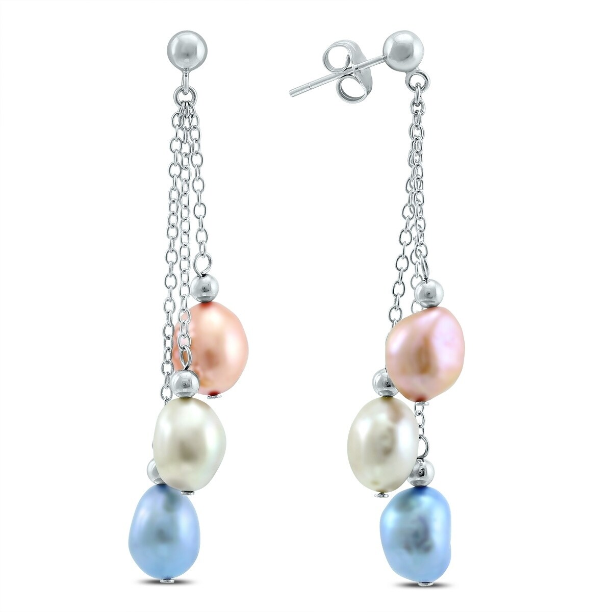 multiple pearl drop earrings