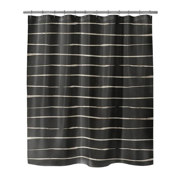 Wavy Abyss Black Small Shower Curtain by Wavy Abyss Black Small Shower Curtain by