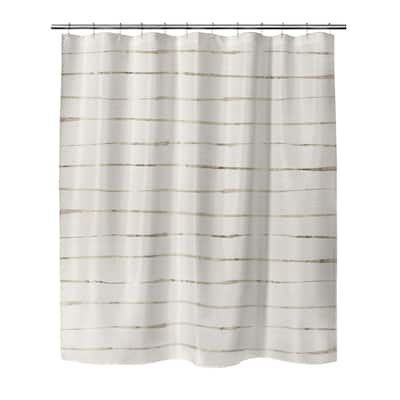 WAVY ABYSS IVORY SMALL Shower Curtain by Kavka Designs