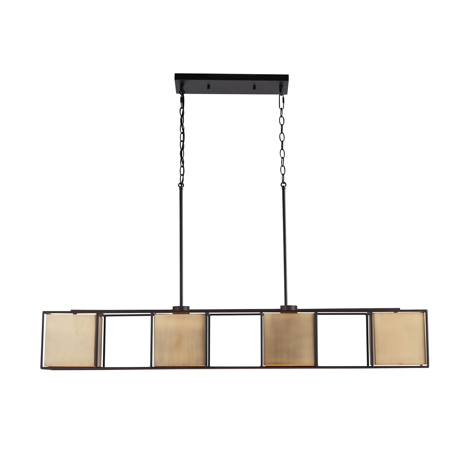 Paxton 4-light Aged Brass/Black Island Fixture - Chandeliers For Bedrooms by Overstock.com