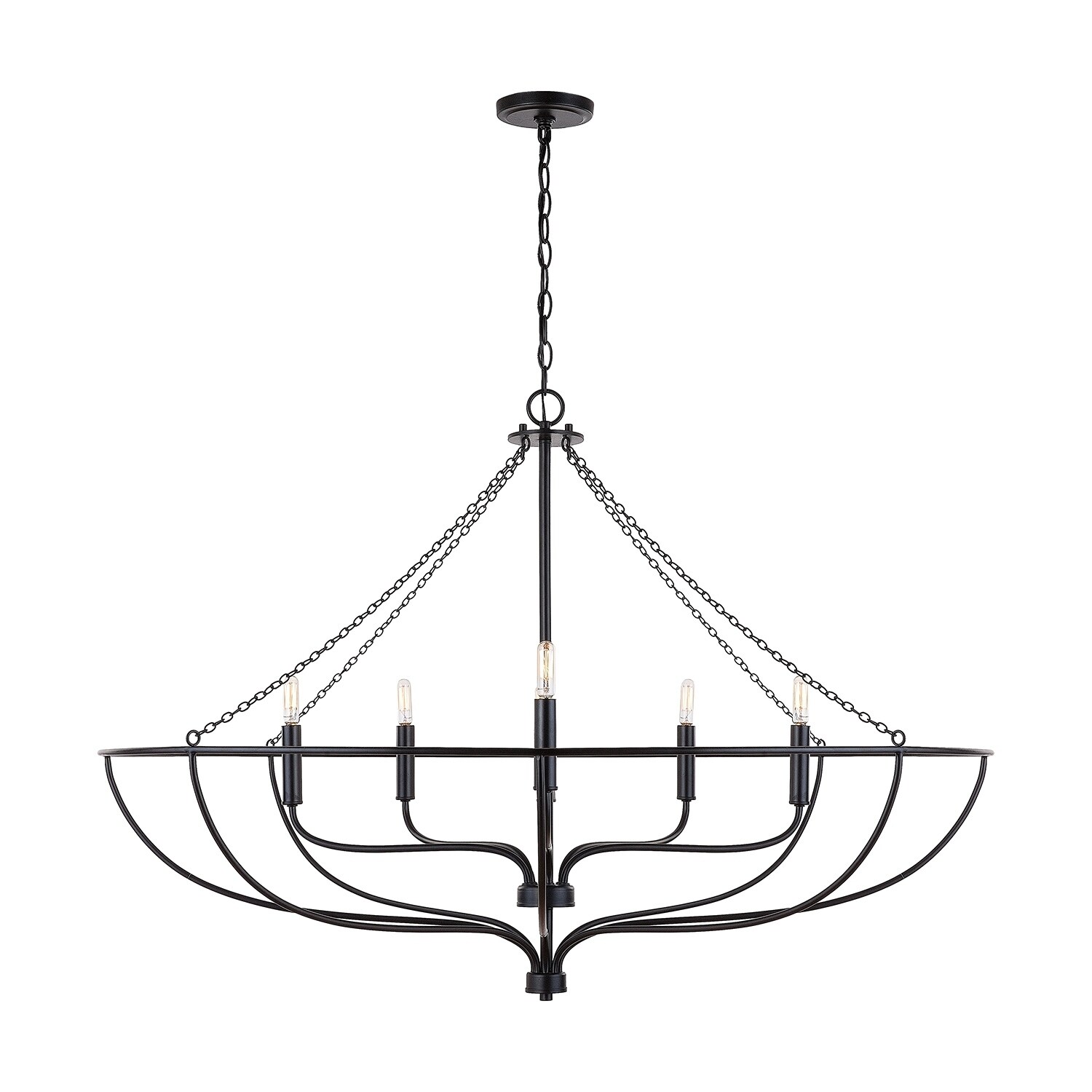 Nira 6-light Matte Black Chandelier - Chandeliers For Bedrooms by Overstock.com