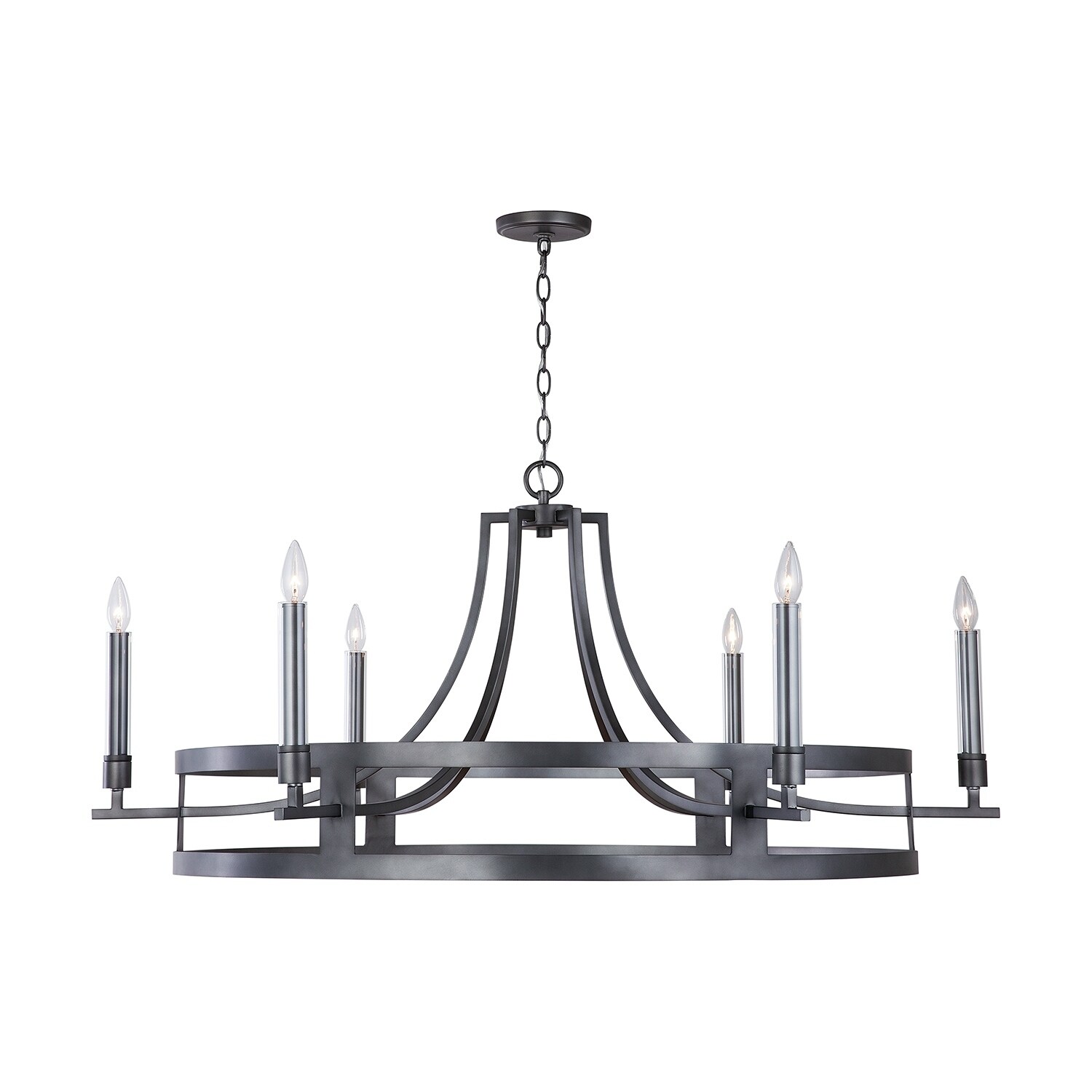 Lathem 6-light Midnight Grey Chandelier - Chandeliers For Bedrooms by Overstock.com