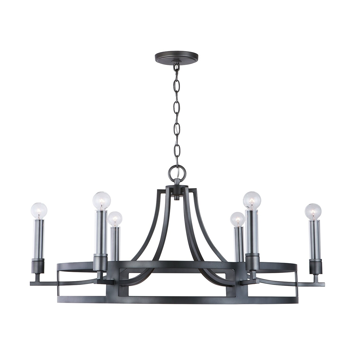 Lathem 6-light Midnight Grey Chandelier - Chandeliers For Bedrooms by Overstock.com