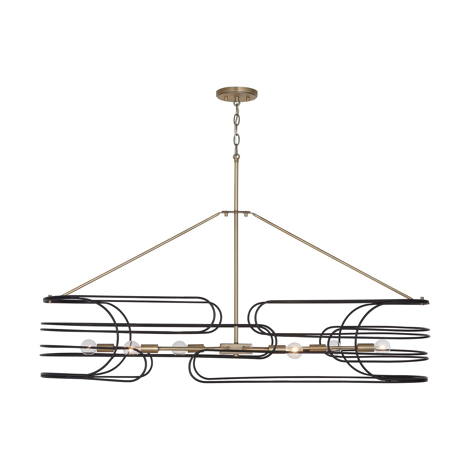 Arlo 6-light Aged Brass/Black Island Fixture - Chandeliers For Bedrooms by Overstock.com