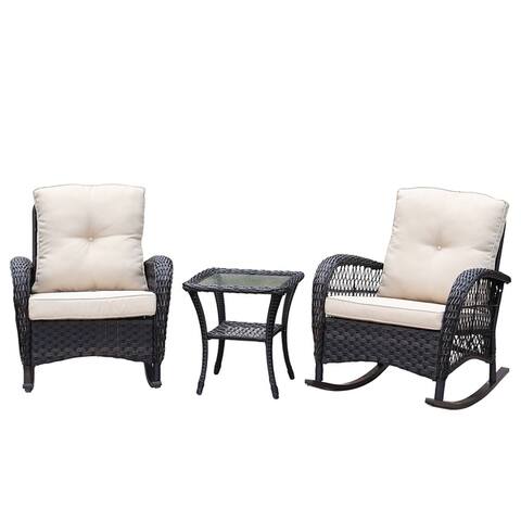 Scammon Bay 3-piece Wicker Rocker Conversation Set by Havenside Home