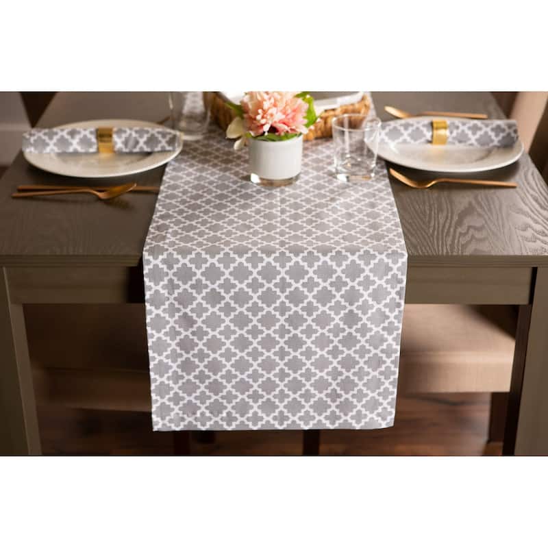 DII Gray Lattice Table Runner