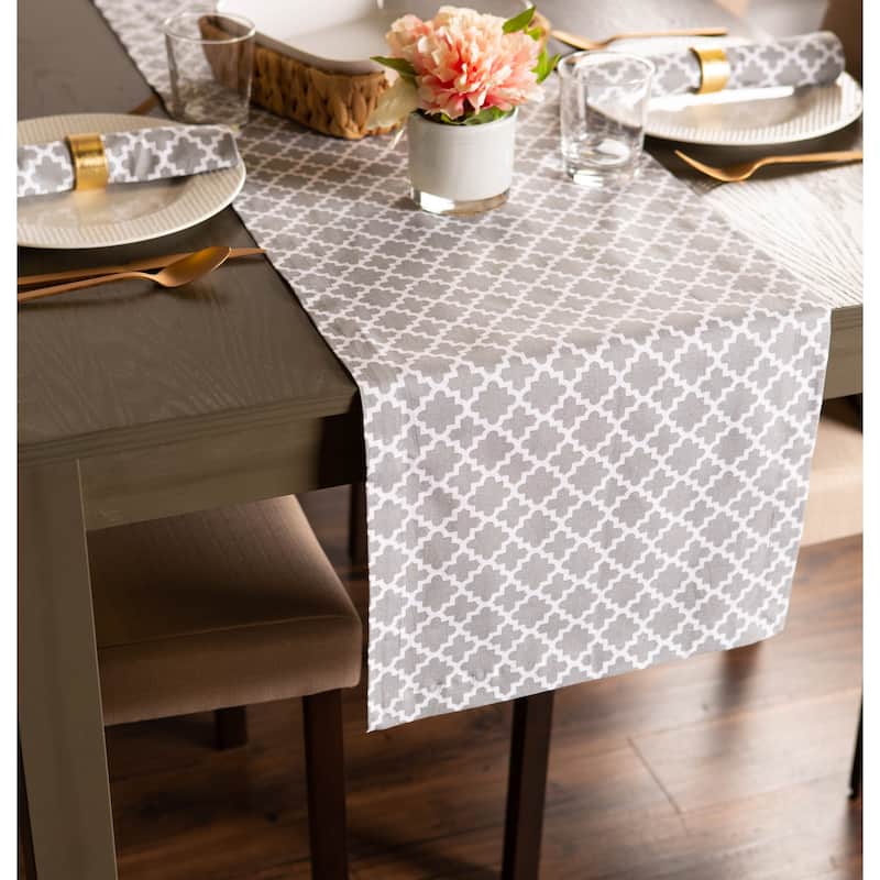 DII Gray Lattice Table Runner