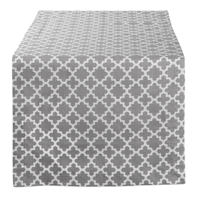 DII Gray Lattice Table Runner