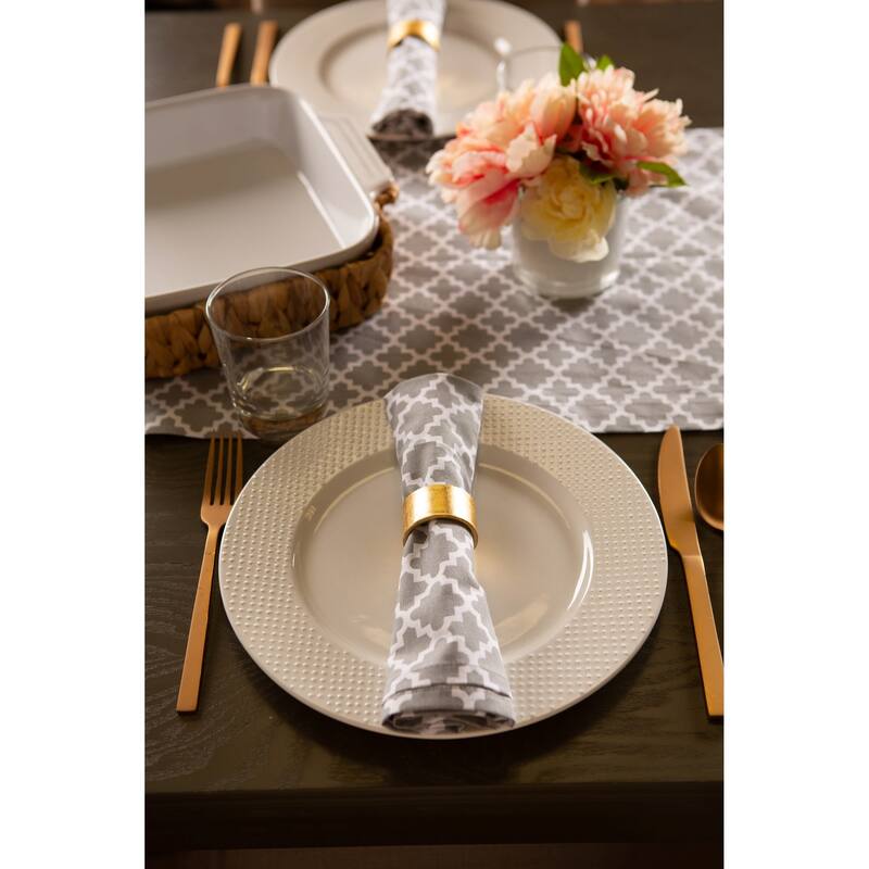 DII Gray Lattice Table Runner