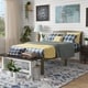 preview thumbnail 9 of 14, Amaryllis Contemporary Twin Wood Platform Kid Bed with Slatted Headboard by Taylor & Olive Wire-Brushed Grey