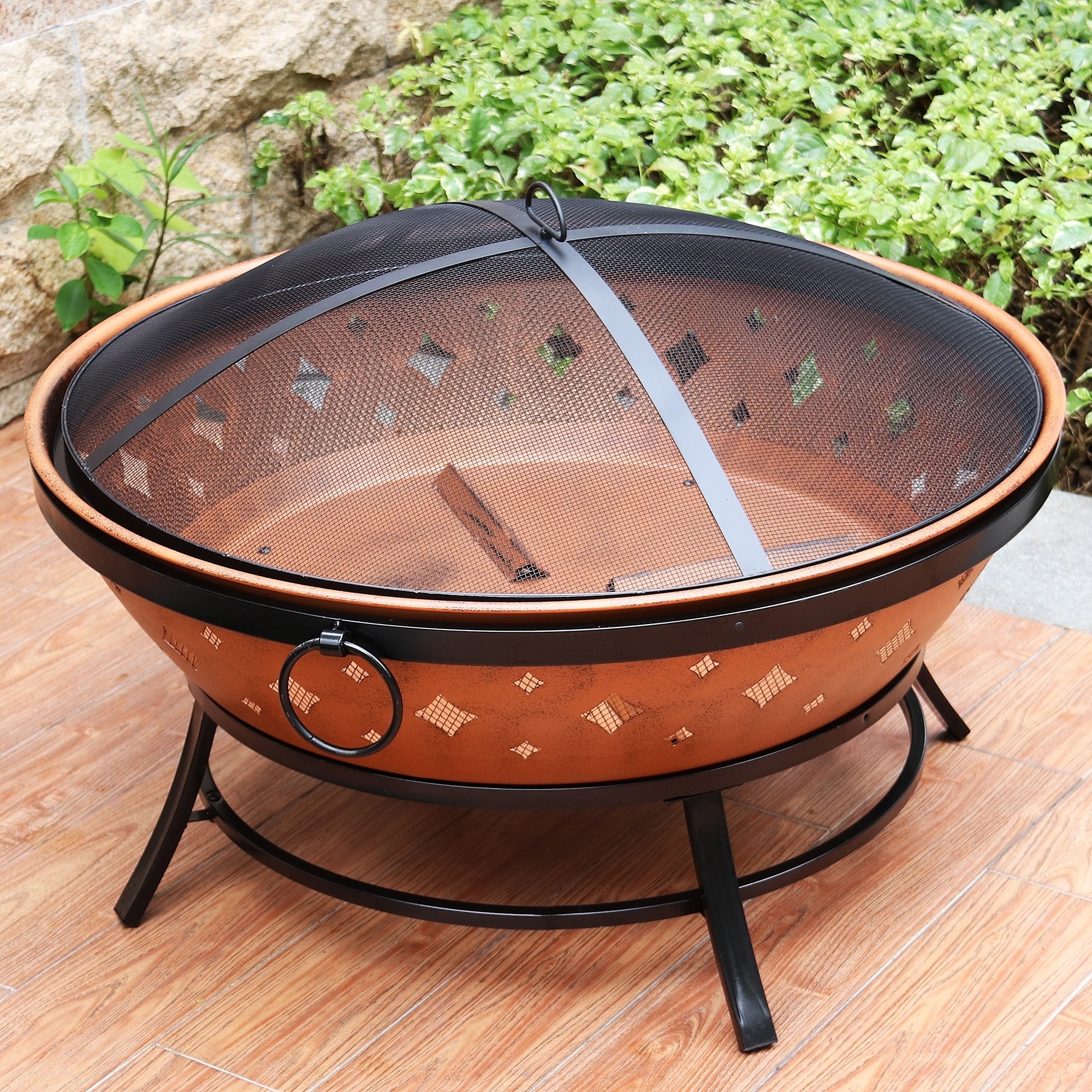 Shop Havenside Home Chaffrey 35 Inch Round Copper Finish Fire Pit