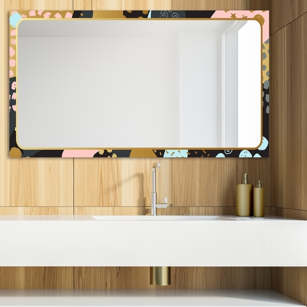 Designart 'Playful Gold 12' Glam Mirror - Modern Vanity Mirror - Multi