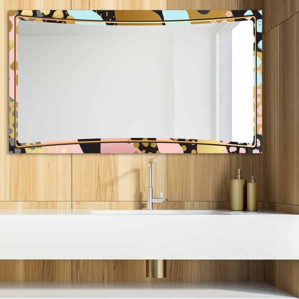 Designart 'Playful Gold 22' Glam Mirror - Modern Vanity Mirror - Multi