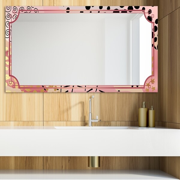 Designart 'Playful Gold 10' Glam Mirror - Modern Vanity Mirror - Multi