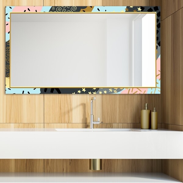 Designart 'Playful Gold 17' Glam Mirror - Modern Vanity Mirror - Multi
