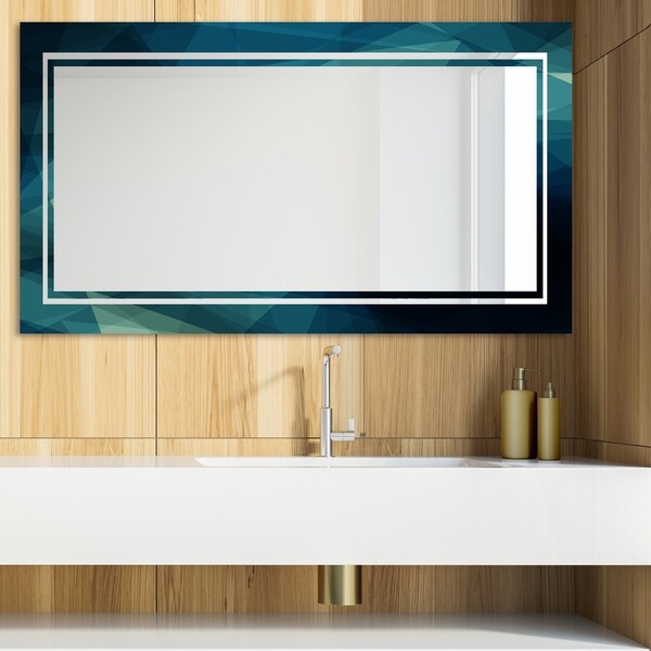 Designart 'Shades Of Blue 3' Glam Mirror - Modern Vanity Mirror
