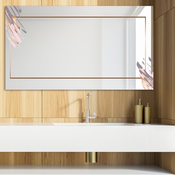Designart 'Copper Minimal 10' Glam Mirror - Modern Vanity Mirror - Brown