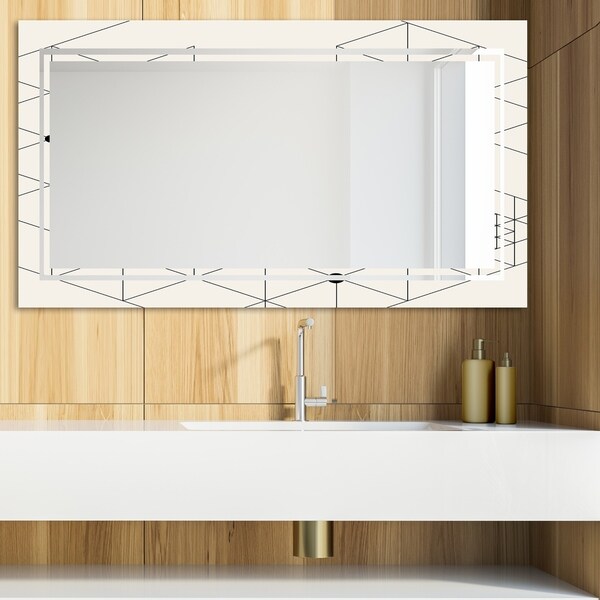 Designart 'Triangular Spacy Spheres 14' Glam Mirror - Modern Vanity Mirror - White