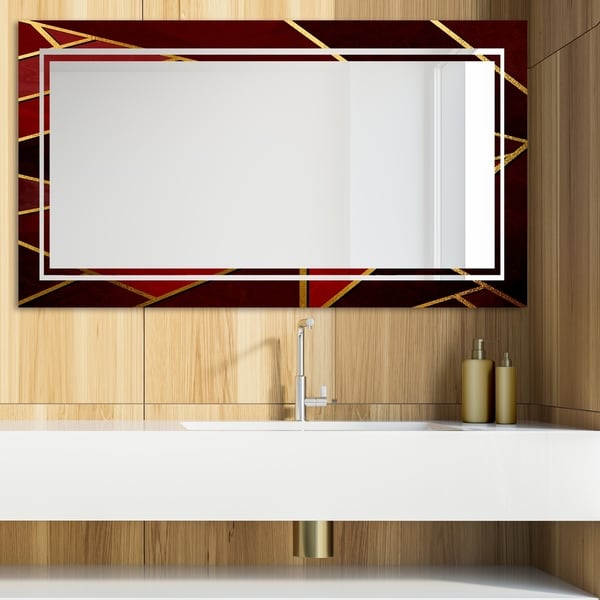 Designart 'Capital Gold Honeycomb 20' Glam Mirror - Modern Vanity Mirror - Multi