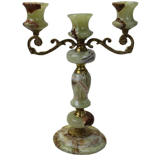 Natural Geo Multicolored Handcrafted 8 Onyx Triple Candle Holder Overstock 28584334