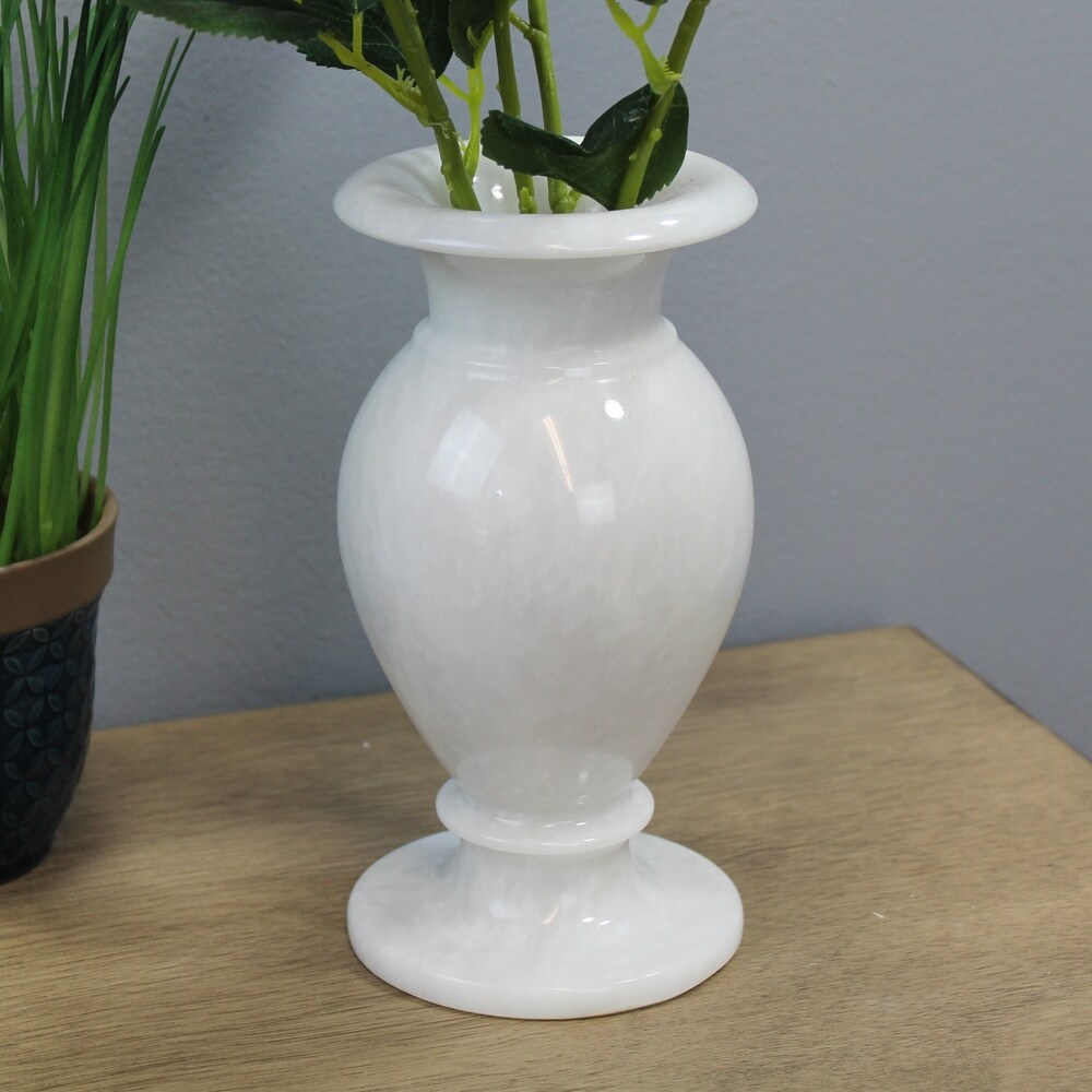 Natural Geo Home FurnishingsNatural Geo White Decorative Handcrafted 8" Marble Vase DailyMail