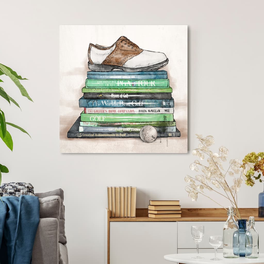 Oliver Gal 'Golf Books' Fashion and Glam Wall Art Canvas Print - Green, Brown