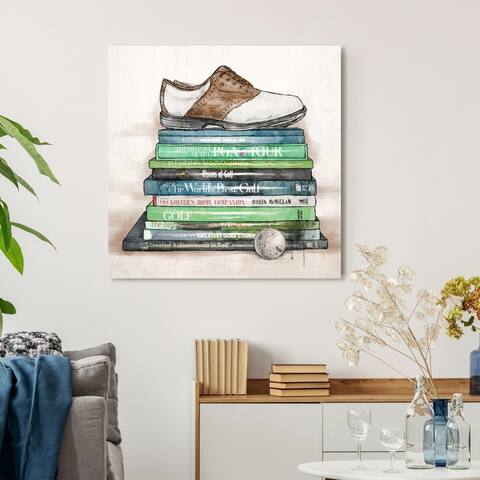 Oliver Gal 'Golf Books' Fashion and Glam Wall Art Canvas Print - Green, Brown