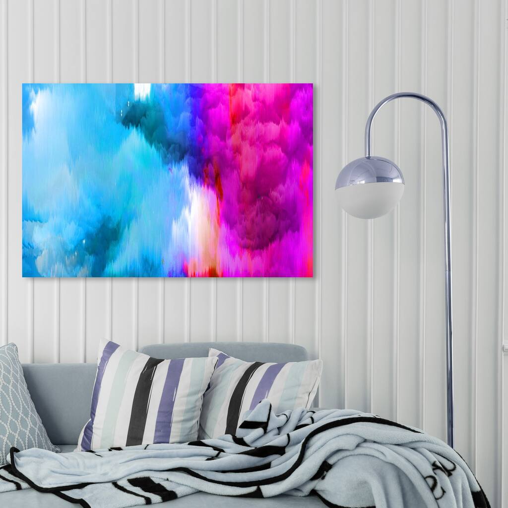 Oliver Gal 'Davanti' Abstract Wall Art Canvas Print - Blue, Pink