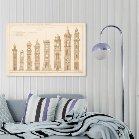 Oliver Gal 'Torri e Campanili' Architecture and Buildings Wall Art Canvas Print - Brown