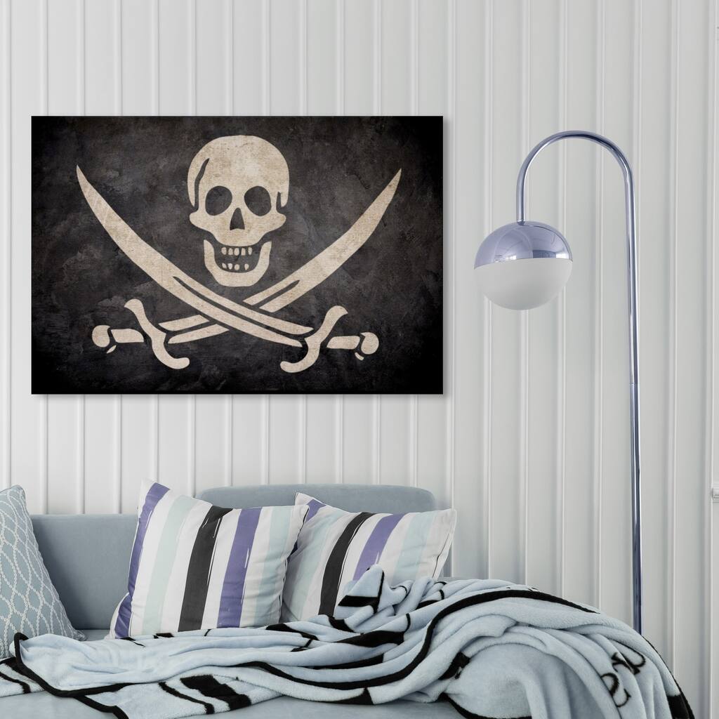 Oliver Gal 'Jack's Flag' Fantasy and Sci-Fi Wall Art Canvas Print - White, Black