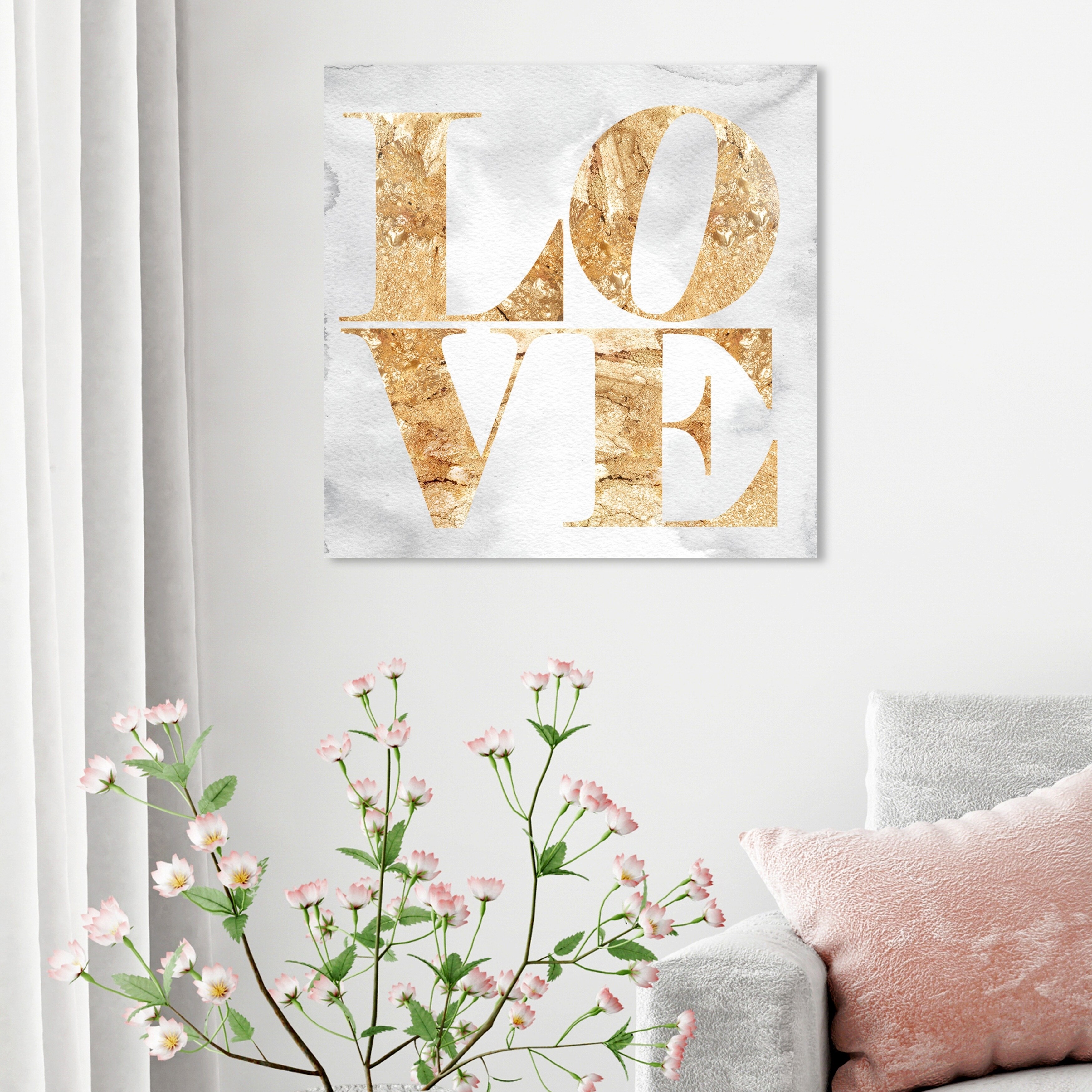 Oliver Gal 'More Love Miami' Typography and Quotes Wall Art Canvas Print -  Gold, White - Bed Bath & Beyond - 28633513