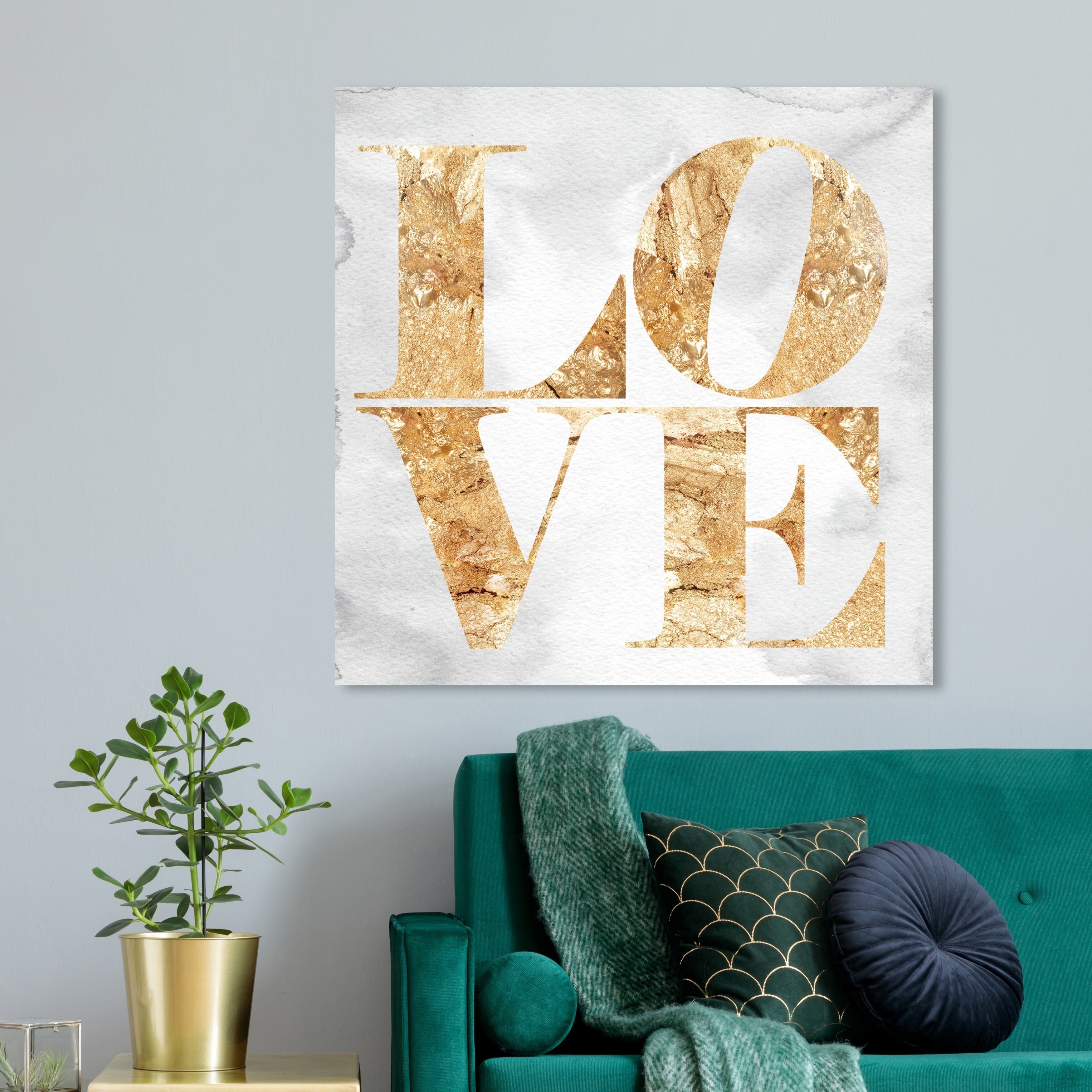 Oliver Gal 'More Love Miami' Typography and Quotes Wall Art Canvas Print -  Gold, White - Bed Bath & Beyond - 28633513