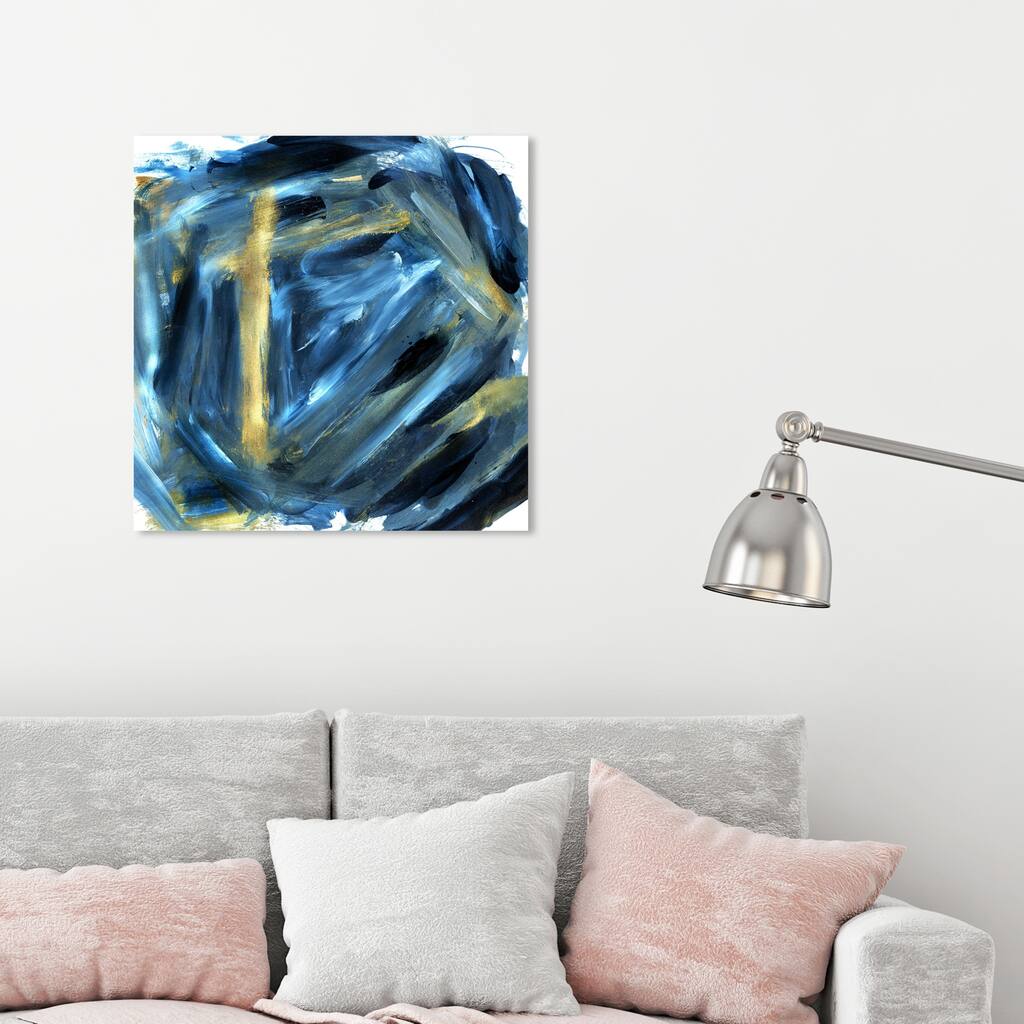 Oliver Gal 'Depths' Abstract Wall Art Canvas Print - Blue, Gold