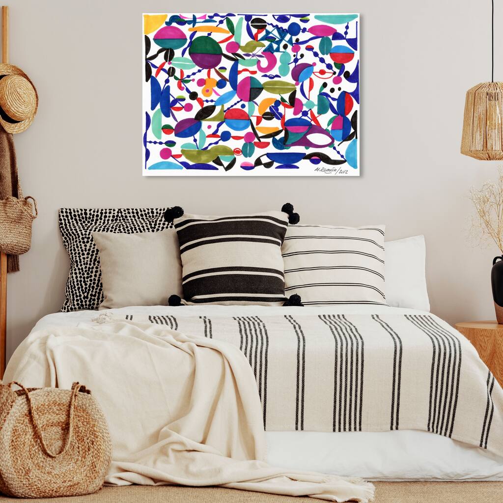 Oliver Gal 'Manuel Roman - Laberinto' Abstract Wall Art Canvas Print - Purple, Blue