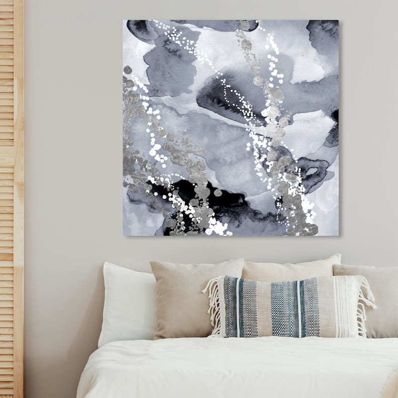 Oliver Gal 'Even More Love SILVER' Abstract Wall Art Canvas Print - Gray, Black
