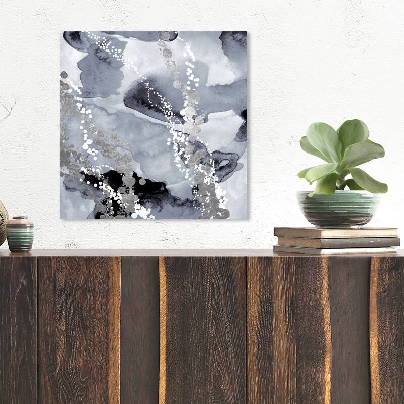 Oliver Gal 'Even More Love SILVER' Abstract Wall Art Canvas Print - Gray, Black