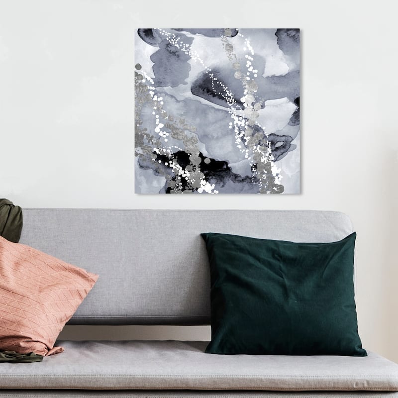 Oliver Gal 'Even More Love SILVER' Abstract Wall Art Canvas Print - Gray, Black - 12 x 12