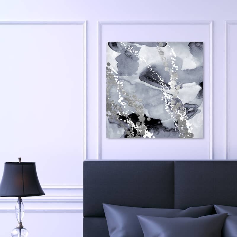 Oliver Gal 'Even More Love SILVER' Abstract Wall Art Canvas Print - Gray, Black