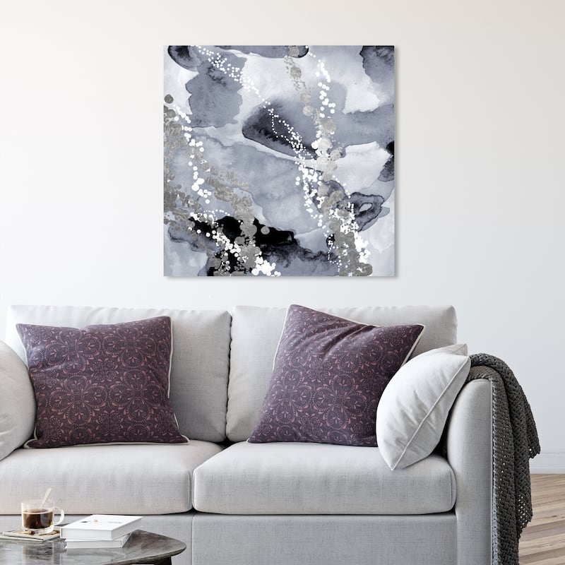 Oliver Gal 'Even More Love SILVER' Abstract Wall Art Canvas Print - Gray, Black